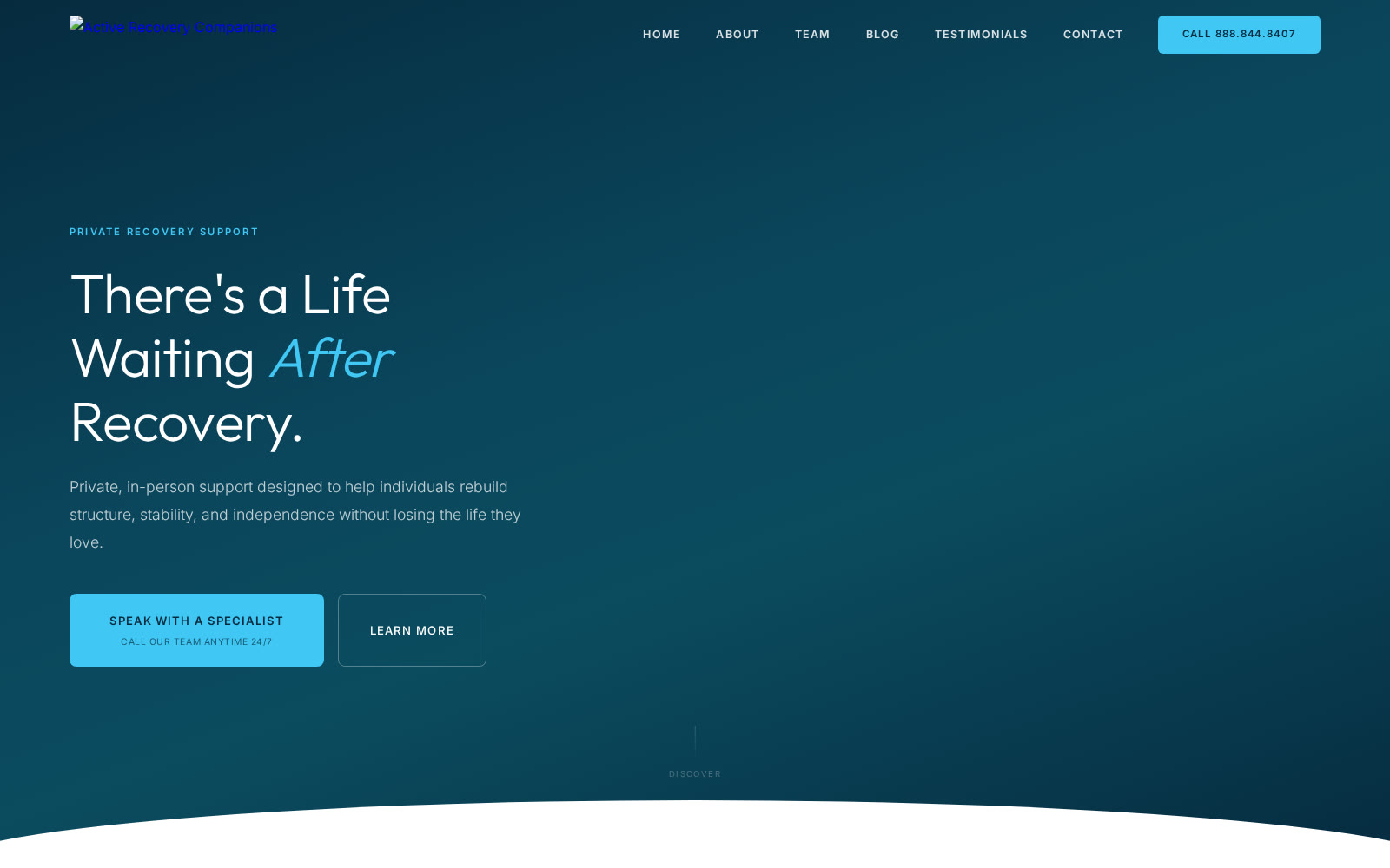 Active Recovery Companions homepage