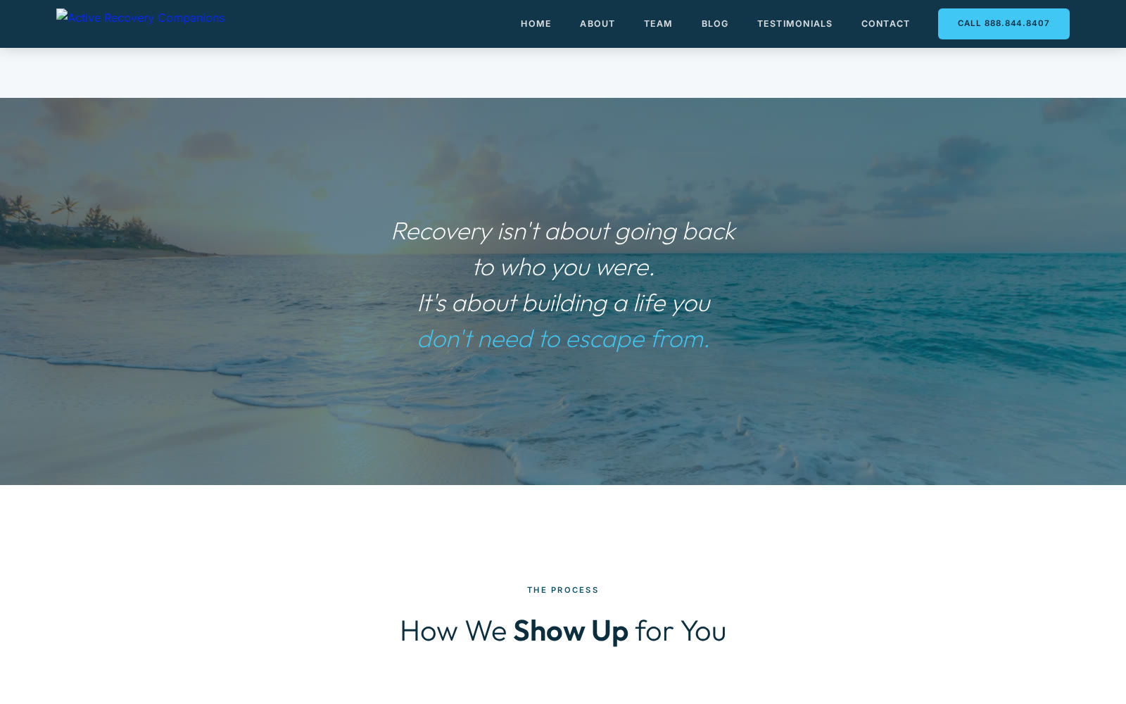 Active Recovery Companions site section