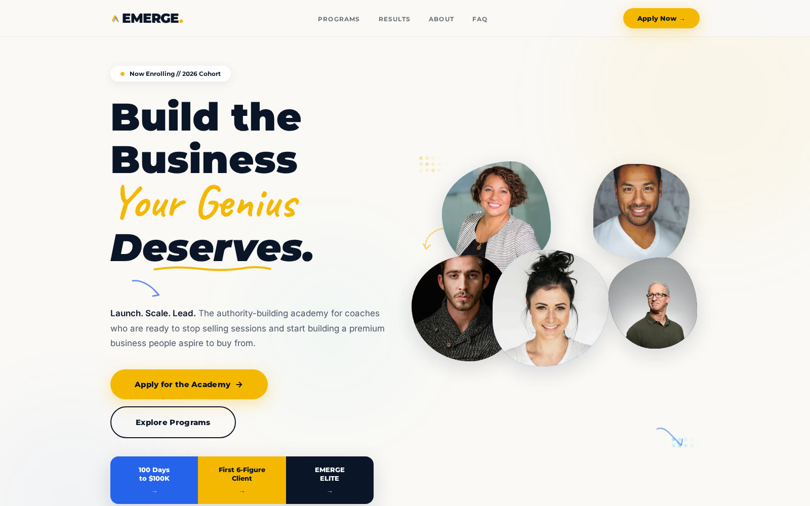 EMERGE homepage hero