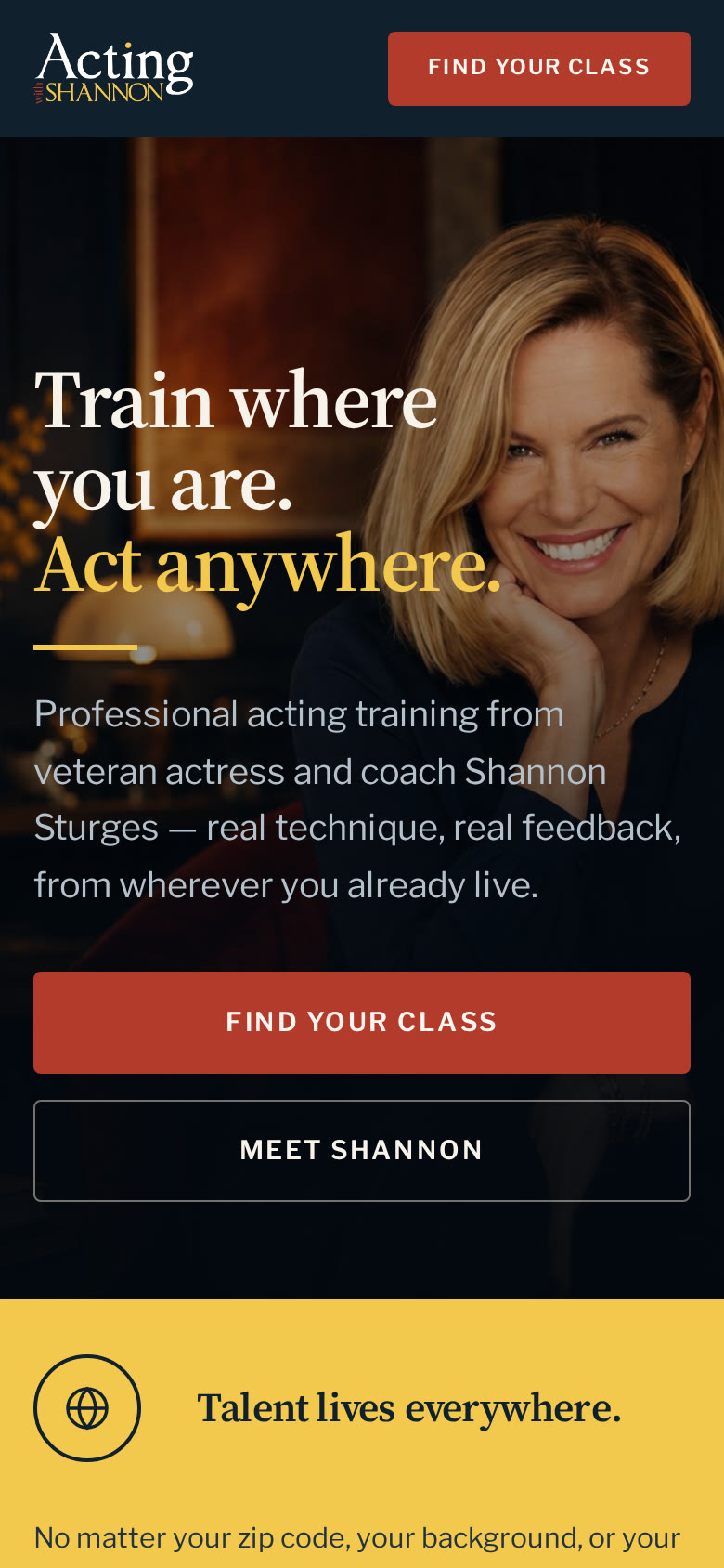 Acting with Shannon on mobile