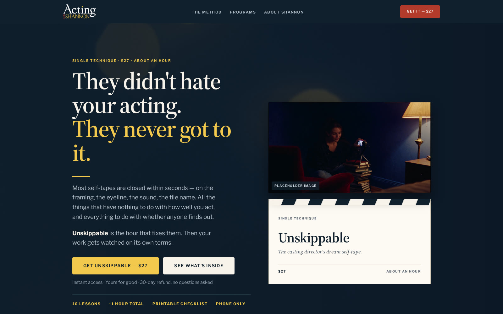 Unskippable sales page