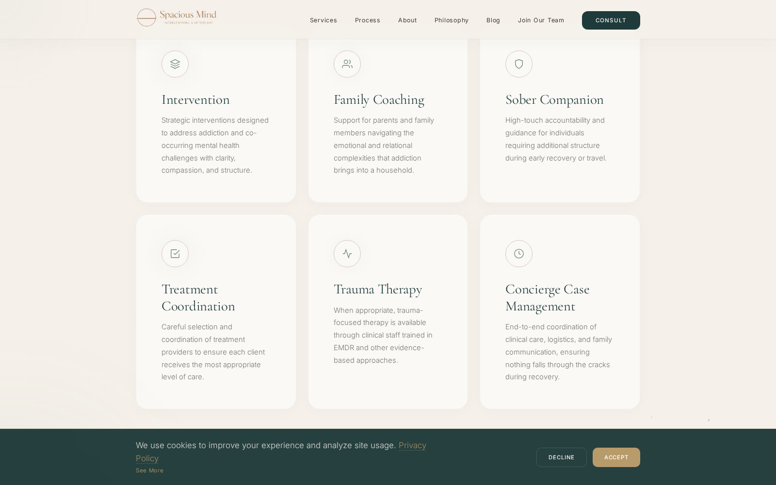 Spacious Mind site section
